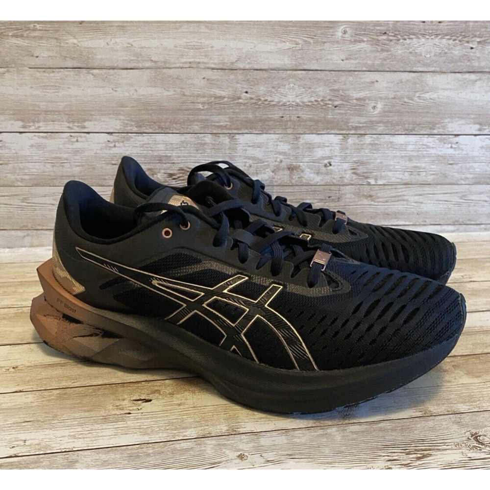 Asics Shoes Womens Size 8.5 Black Rose Gold Nova Blast Platinum Running Sneakers